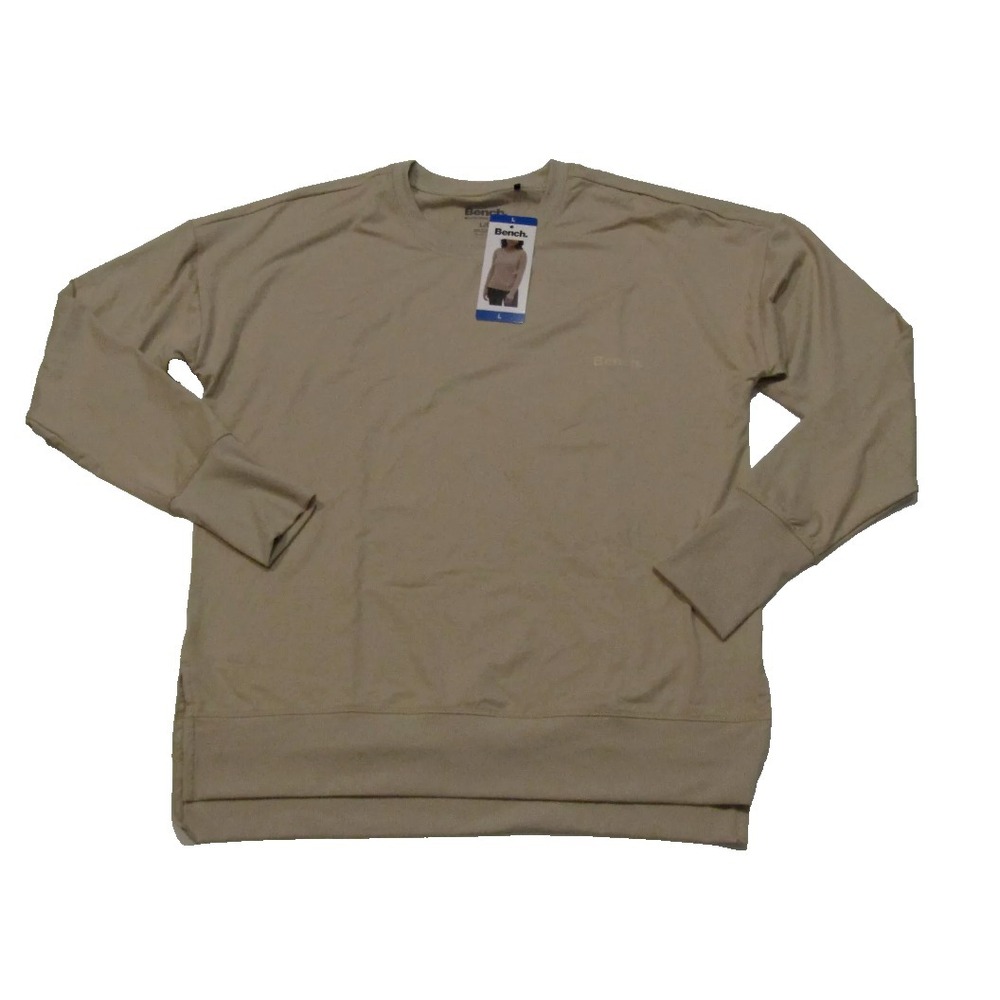 NEW Women's Tan BENCH Long Sleeve Active Stretch‎ Tee Size Small